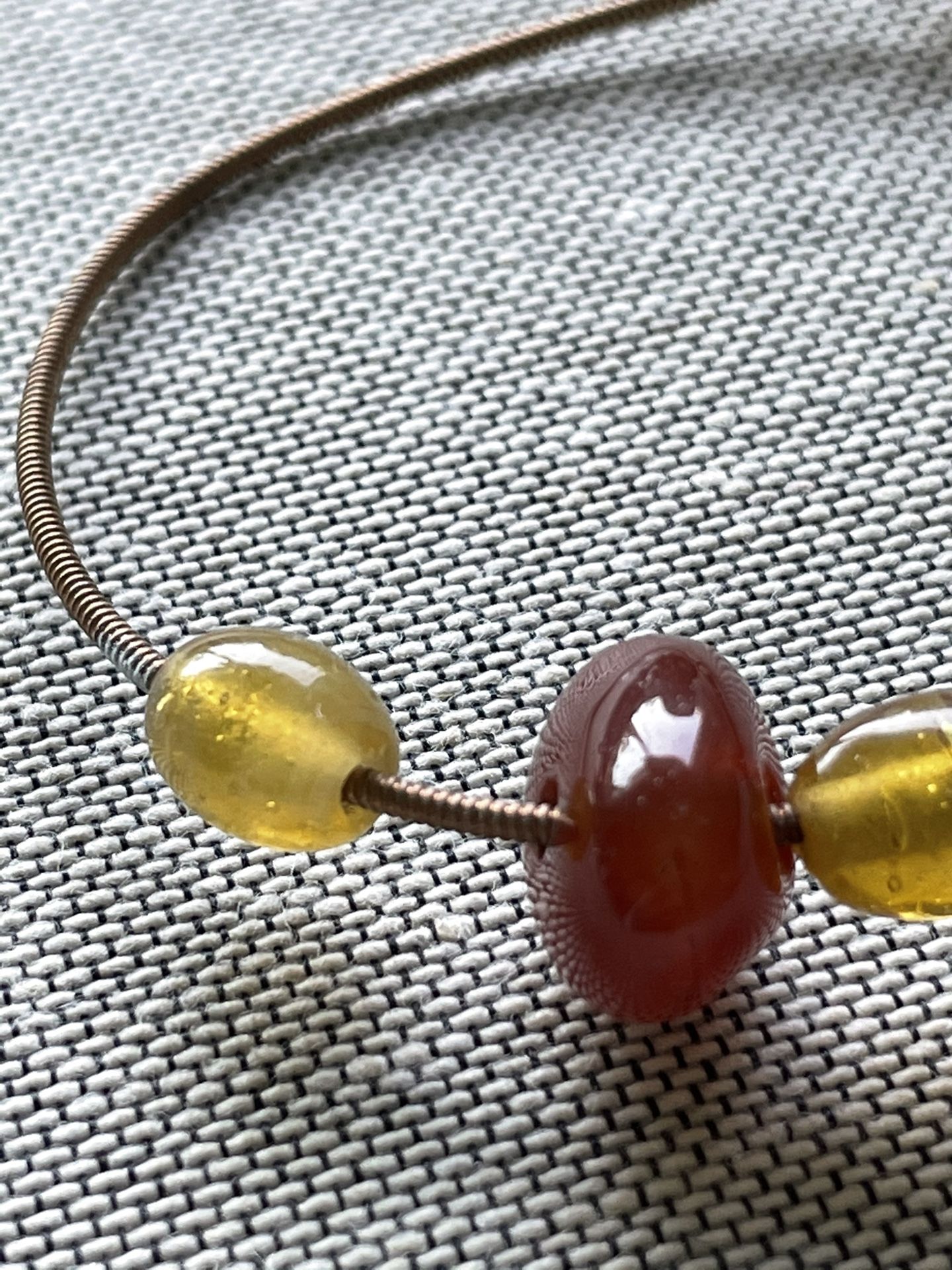 Orange Quartz With Guitar Strings Bracelet