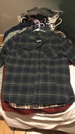 Dark green and blue flannel
