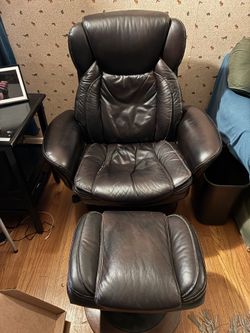 Leather Chair & Footrest