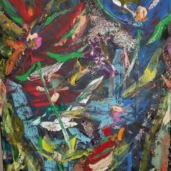 Midnight Bloom Local artist acrylic Painting 