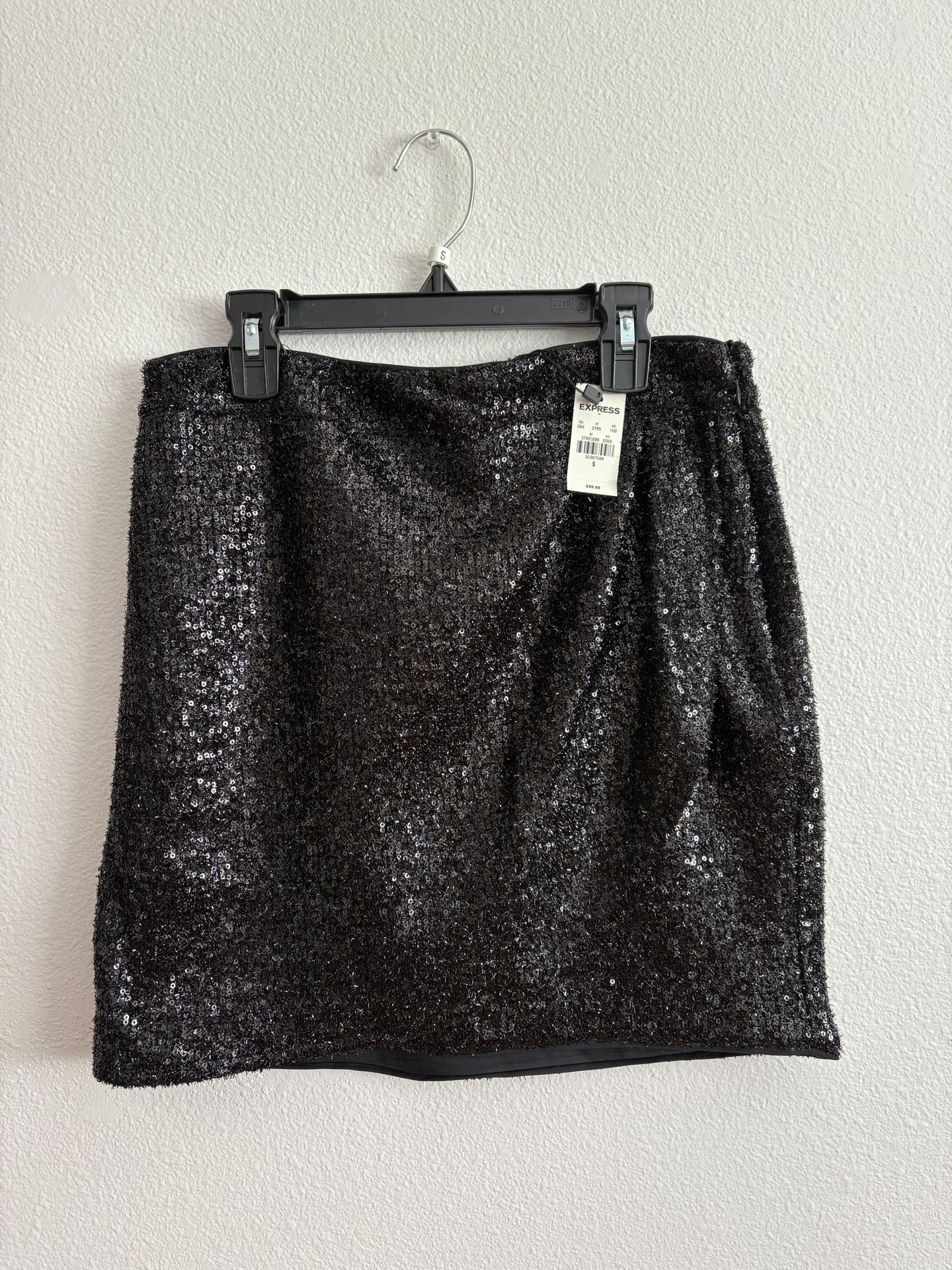 EXPRESS Black Sparkly Mini Skirt