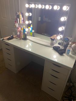IKEA ALEX Vanity with Impressions Vanity Mirror