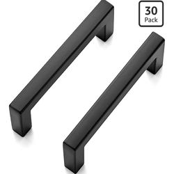 30 Pack Solid 3 Inch Center to Center Slim Square Bar Drawer Handles Kitchen Cabinet Handles Black Drawer Pulls Kitchen Cabinet Hardware Matte Black D