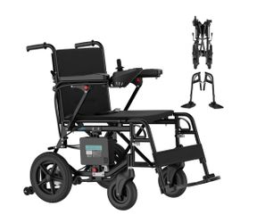 Electric Wheelchair for Adults Lightweight Foldable Electric Wheelchair for Seniors Motorized Wheelchair Power Wheelchairs for Adults (Black)