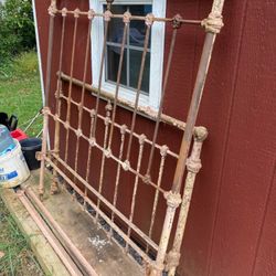 Antique Heavy Metal 1800s Bed Frame