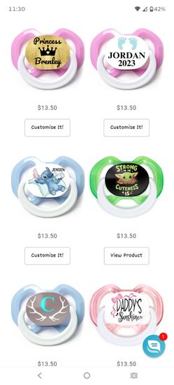 Custom Pacifiers($30)