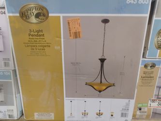Hampton Bay 3-Light Bronz Pendant Open Box New