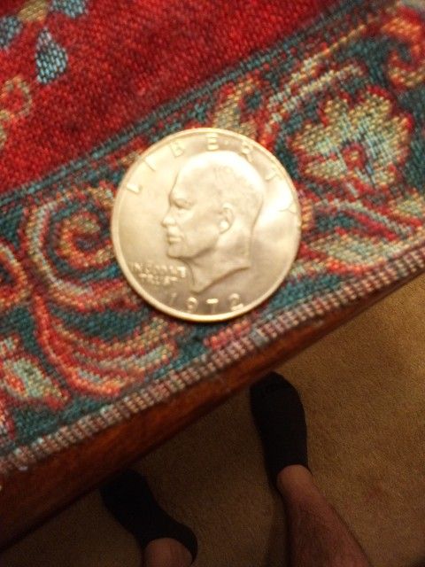 1972 Silver Dollar Missing Mint Stamp