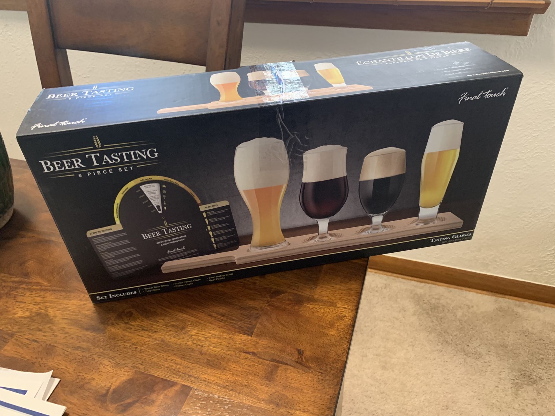 Final Touch Glass 6 Piece Beer Tasting Set