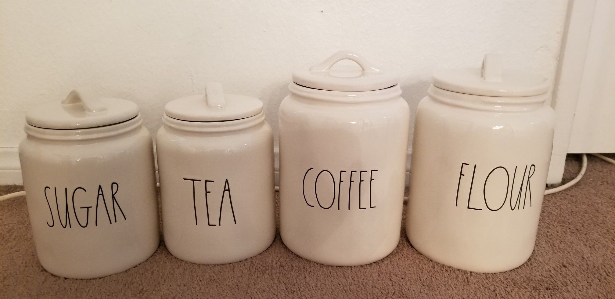 Rae Dunn Coffee,flour,tea and Sugar canister set