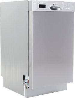 Avanti 18-Inch Dishwasher Machine with Top Control LED Display, Fits 8 Place Settings with 3 Wash Options, 6 Automatic Cycles Includes Rinse Aid Dispe