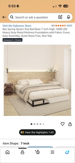 Box Spring Queen Size Bed Base 7 Inch