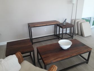 Wood steel tables