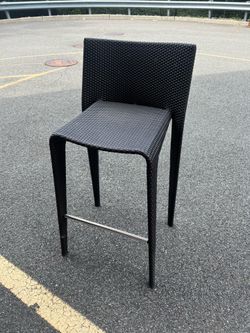 Black Wicker Bar Chairs
