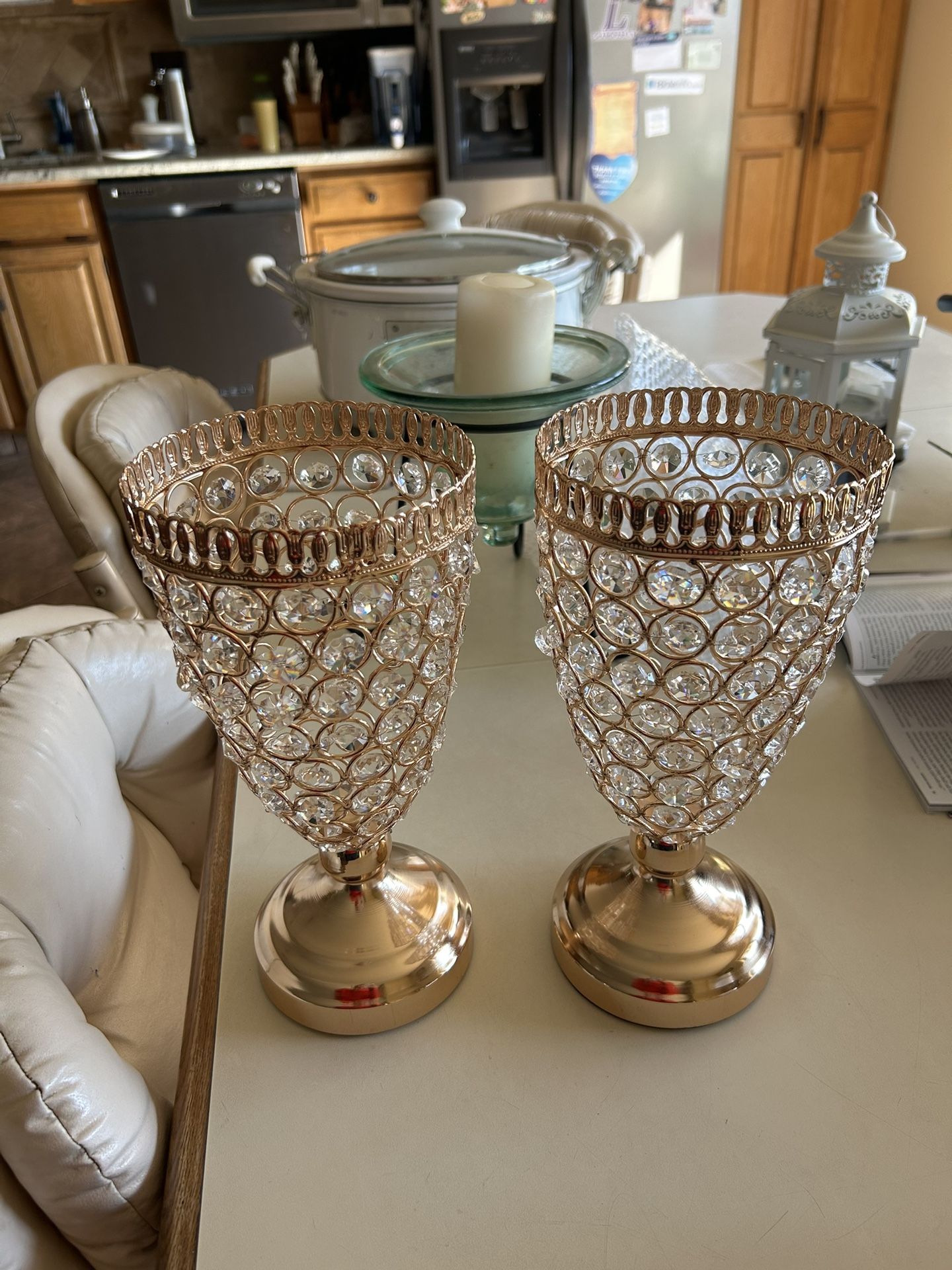 Gold Crystal Vases