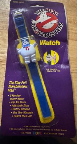 Hope Ghostbusters Stay Puft Marshmallow Man Flip Top Digital Watch 1986