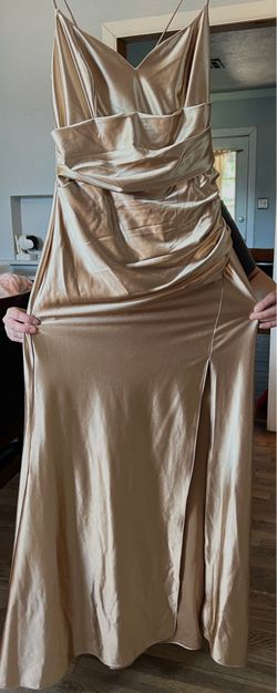 Gold silk dress