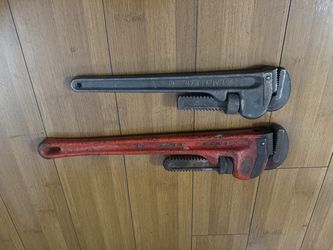 Straight Pipe Wrench Lot of 2 / USA MADE / size 14 & 18 - both for $45