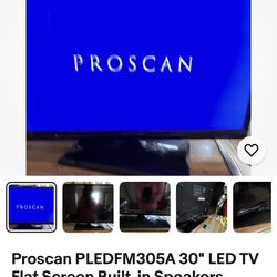 Proscan PLEDFM305A 30" LED TV Flat Screen Built-in Speakers HDMI USB Black