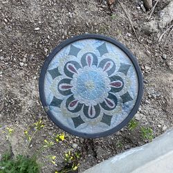 patterned glass table