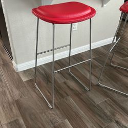 Jasper Morrison Cappellini Red Hi Pad Bar Stool (Set of Two)