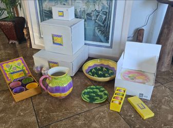 Department 56 Burst of Spring Jane Davies Ceramic Set – Pitcher, Bowl, Egg Plates, Bowls & More