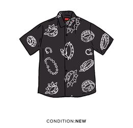 Supreme Studded Collars Rayon Shirt Blk *Authentic