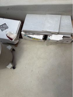 A few boxes of tile and misc wood