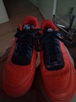 Size 9 1/2 RED AND BLACK  AIR FORCE 1s
