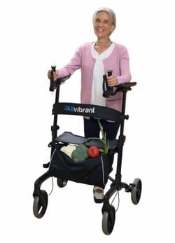 Upright Walker for Seniors, ISO Safety & Quality Certified, Lightweight Stand Up Rollator Walker with Seat and Armrests, Easy Folding with Extra Wide