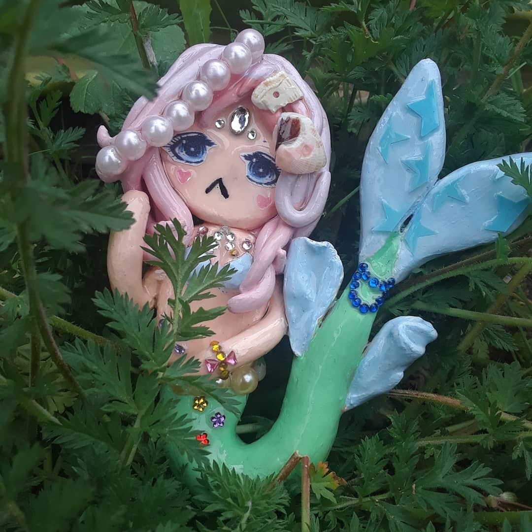 Mermaid, kawaii , Cute, anime, polymer clay, handmade