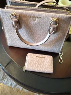 MK beige purse and wallet set