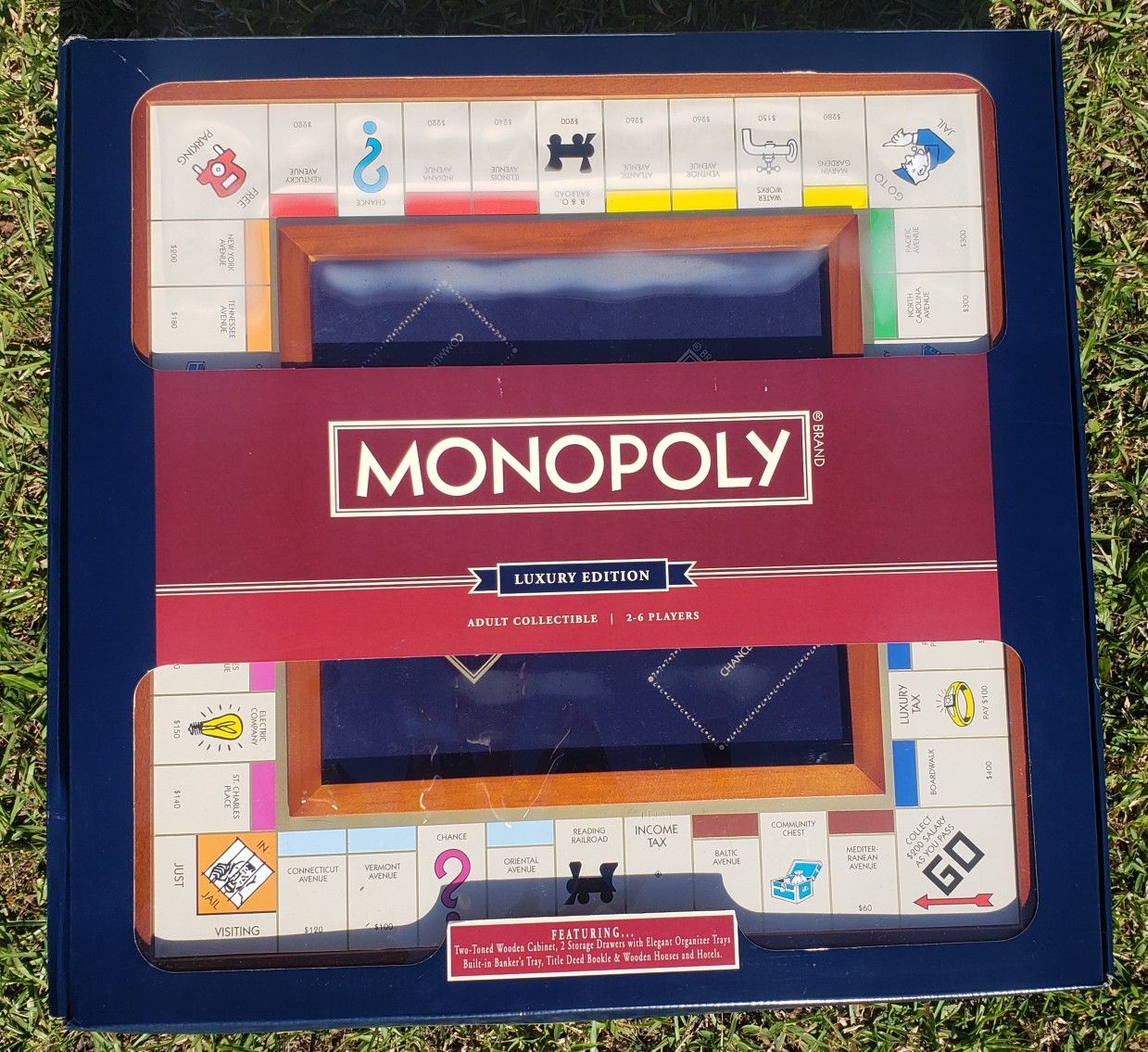 Monopoly Luxury Wooden Edition with Wood Game Board New Premium Collectible NIB