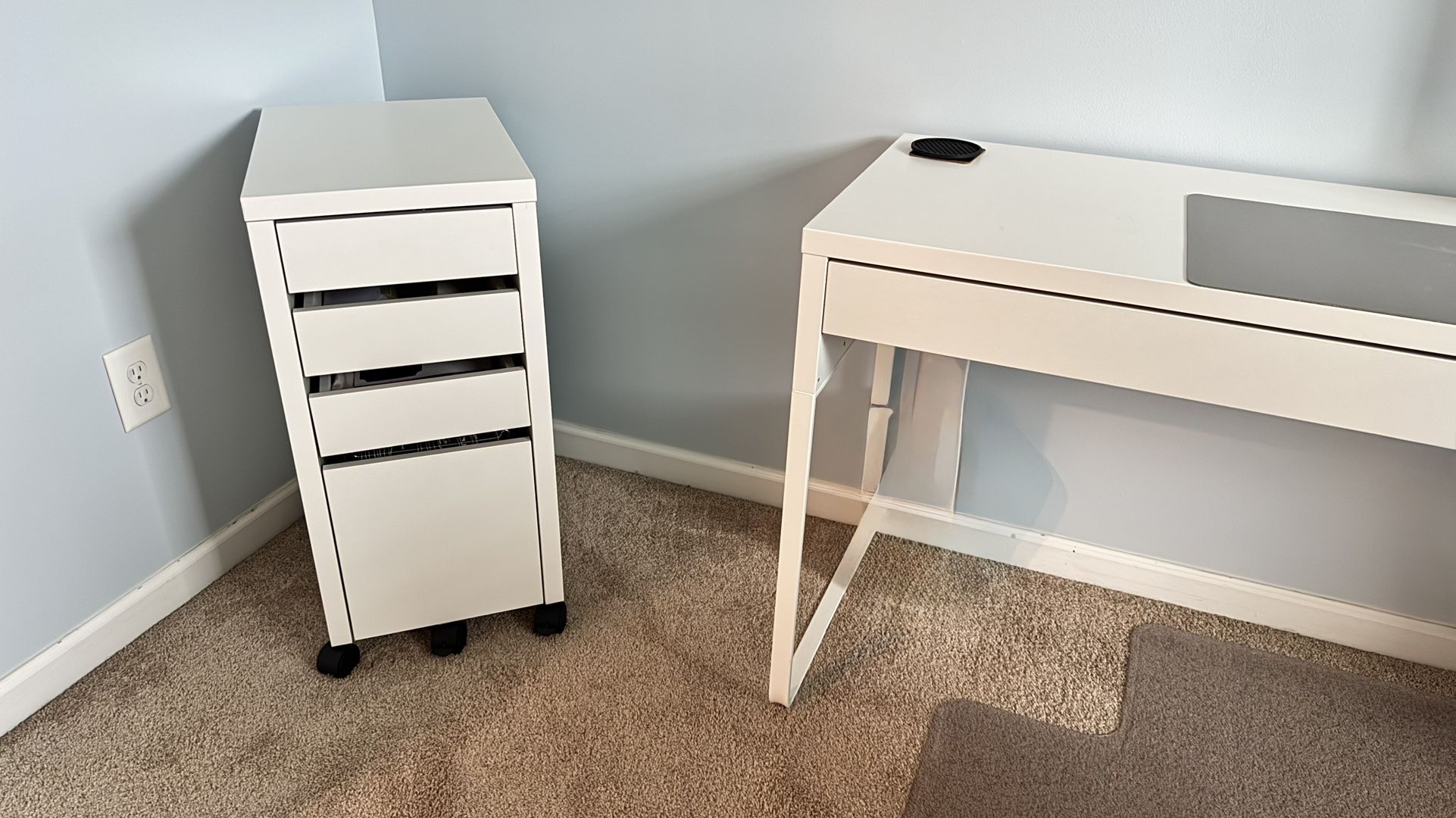 Office Desk, Shelf And File Cabinet