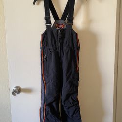 Kids Black 4t Snow Pants With Removable Suspender Straps
