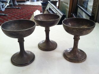 Vintage Matching Set of 3 Jos. Heinrichs 3.5" Silverplated Goblets