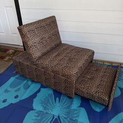 Leopard Multifunction Convertible Accent Sofa Chair