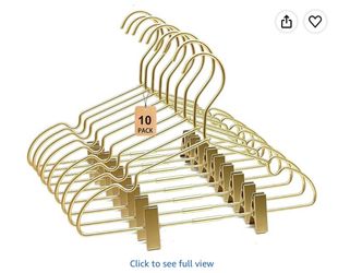 12.6" Children Gold Clothes Hangers with Clips