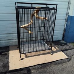 Nice Large Black Bird Cage With Perach Well Made Brand New. 