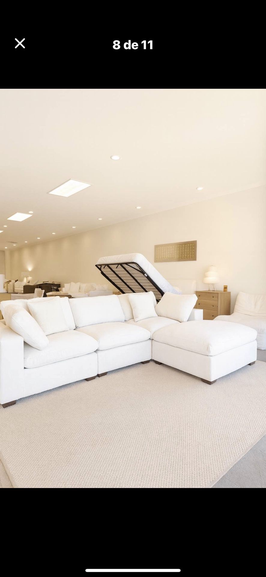 Modern Cloud Modular Sofa Chaise Sleeper Sectional Couch With Reversible Ottoman - FREE Delivery