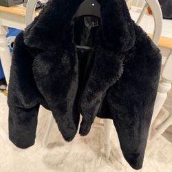 Forever 21 Black Faux Fur Jacket – Size S 