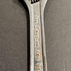 VINTAGE SNAP ON #AD6 - 6"--150mm ADJUSTABLE CRESCENT WRENCH  MADE IN USA