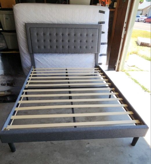 Queen size bed frame and mattress
