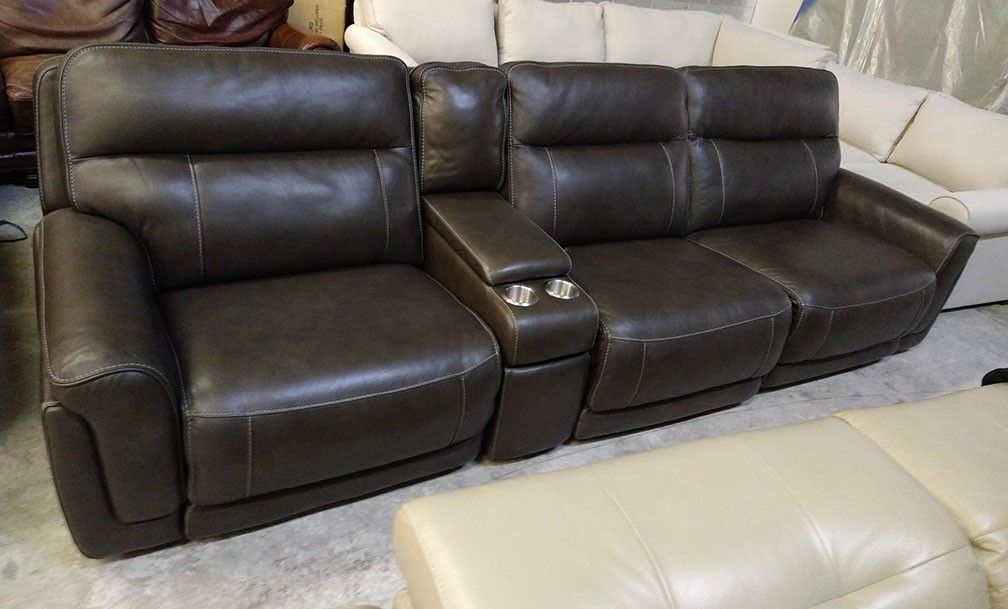 Summerbridge 4pc Italian leather sectional sofa