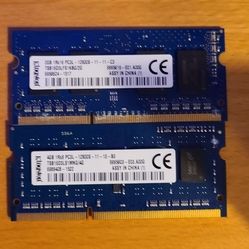 (2) Kingston Brand 2gigs Ans 4 Gig Ram For Laptop