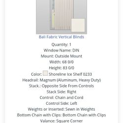 Bali Fabric Vertical Blinds