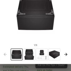 LG Pedestal Black Stainless Steel Set 