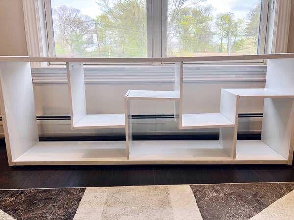 White Wood Contemporary Room Divider / Bookcase