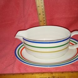 Colorful Fun Mikasa Gravy Boat & Plate
