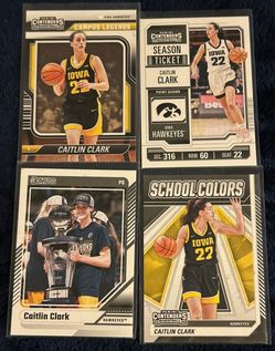 Caitlin Clark 2024 Panini Iowa Hawkeyes 4 Card Lot Campus Legends Contenders